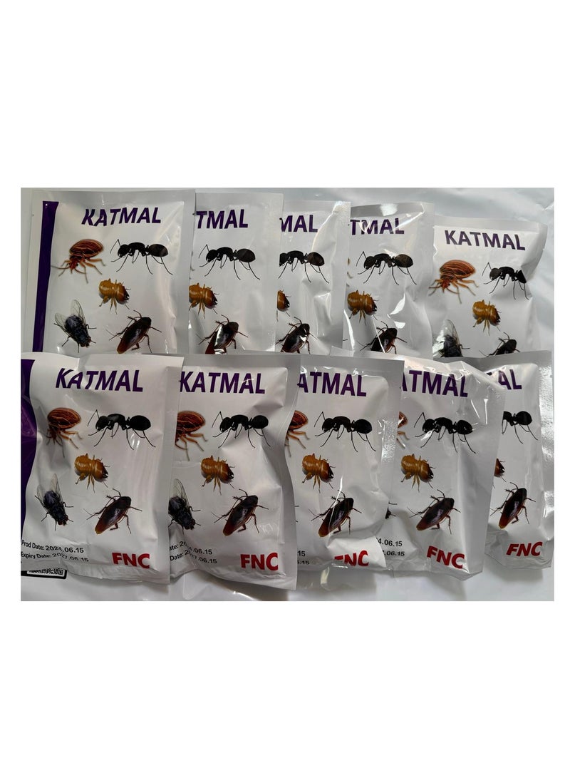 Katmal Bedbugs & Cockroaches Killer Powder 10Pcs (1KG)