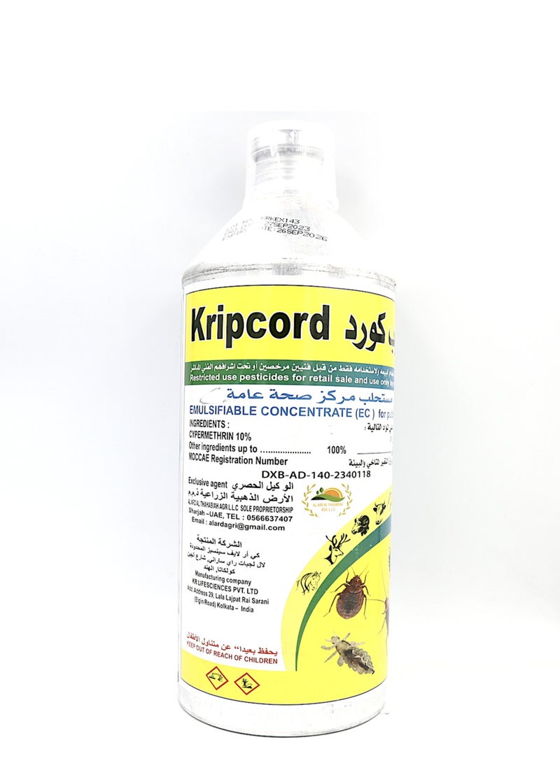 Kripcord 1Ltr | Public Health Insecticide for Houses, Animal pens & Farms