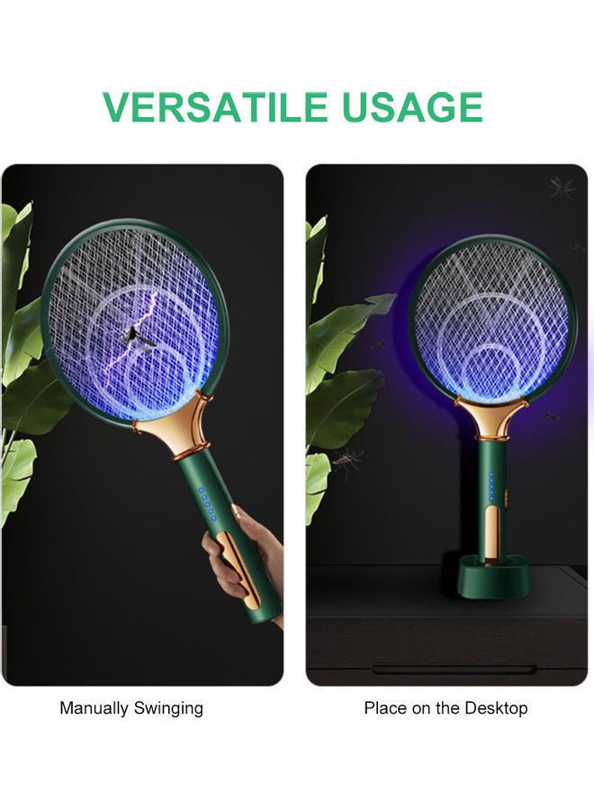 2-In-1 Electric Mosquito Swatter Green/Gold 47x23cm