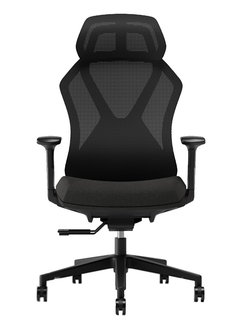 AFTERWORK Infinity Gaming Chair – 2D Headrest, 2D Armrests, Sliding Molded Seat, Lumbar Height Adjustment, 5-Position Tilt Lock – Black & Blue Gaming Chair