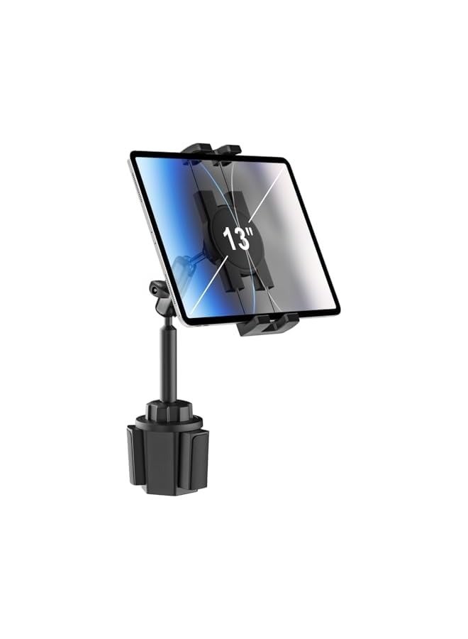 Cup Holder Tablet Holder for Car Mount - [Metal Arm] Heavy Duty Adjustable Car Cup Tablet Mount Truck Car Accessories, for 4-13