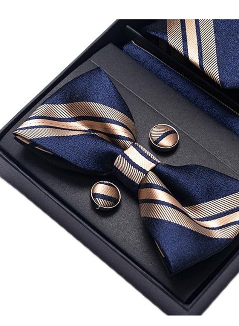 5 pcs high-end tie for men business professional formal tie bow tie cufflinks square scarf fashion accessories gift box