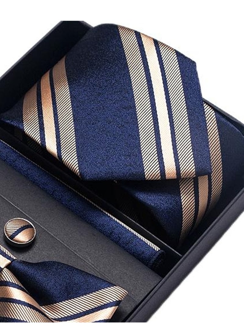 5 pcs high-end tie for men business professional formal tie bow tie cufflinks square scarf fashion accessories gift box