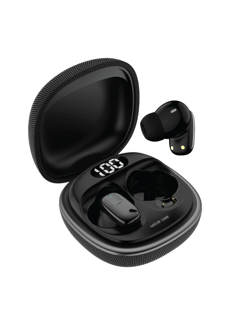 SIENA True Wireless Earbuds with ENC and LED Digital Display/ Bluetooth V5.4 / 10m Transmission Range / LED Digital Display / Multi-Function Touch / 6Hrs Single Listen - Black