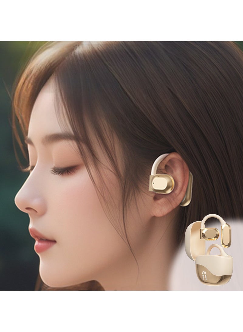 Bluetooth Wireless Bone Conduction Headphones,Wireless Bluetooth Earphones 5.4 Non In Ear Open External Digital Display Bones Conduction Advanced Long Battery Life