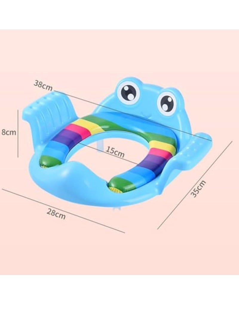 Potty Training Seat Kids and children, Non-Slip Splash Resistant Comfortable Potty Training Seat Trainer with Handles and Backrest Portable Toddler Toilet Potty Training Seat Pads(Blue)