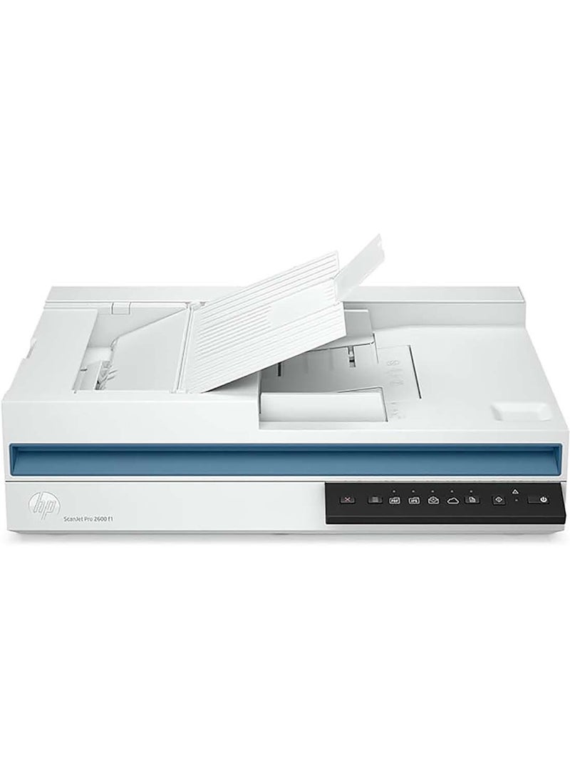 ScanJet Pro 2600 f1, Fast 2-Sided scanning and auto Document Feeder (20G05A) White