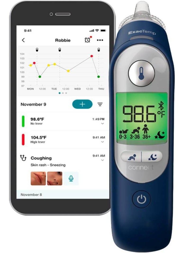 ThermoScan 7+ Connect– Digital Ear Thermometer for Kids, Babies, Toddlers and Adults – Fast, Gentle, and Accurate Results in 2 Seconds - Bluetooth Thermometer