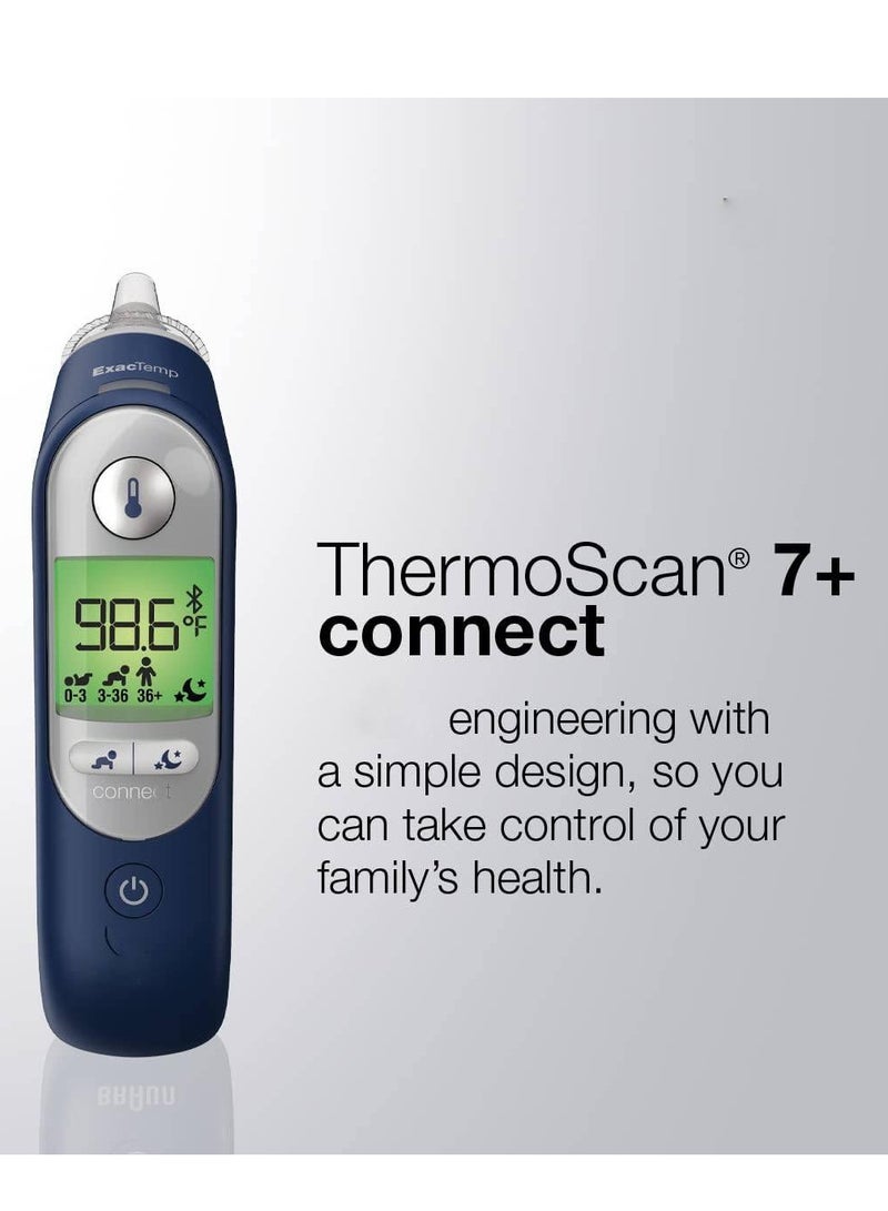 ThermoScan 7+ Connect– Digital Ear Thermometer for Kids, Babies, Toddlers and Adults – Fast, Gentle, and Accurate Results in 2 Seconds - Bluetooth Thermometer