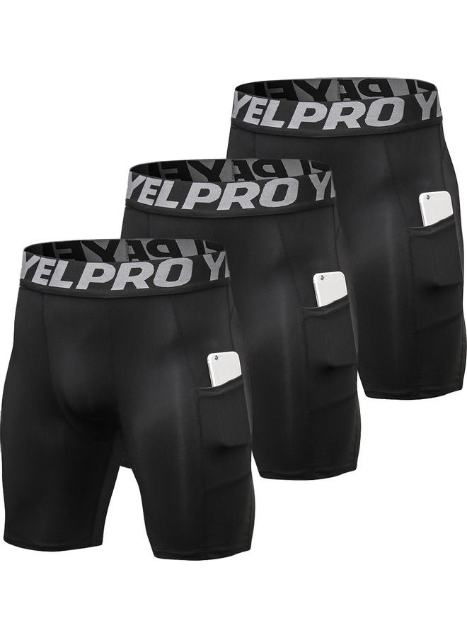 Pack Of 3 Fitness Shorts With Pocket L