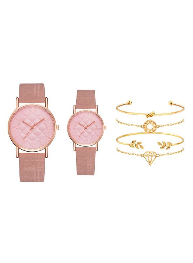 unisex Analog Watch And Bracelet Set