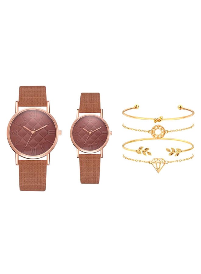 unisex Analog Watch And Bracelet Set