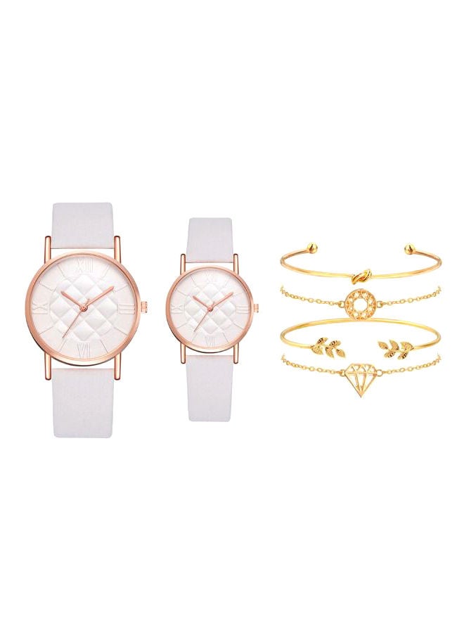 Analog Watch And Bracelet Set