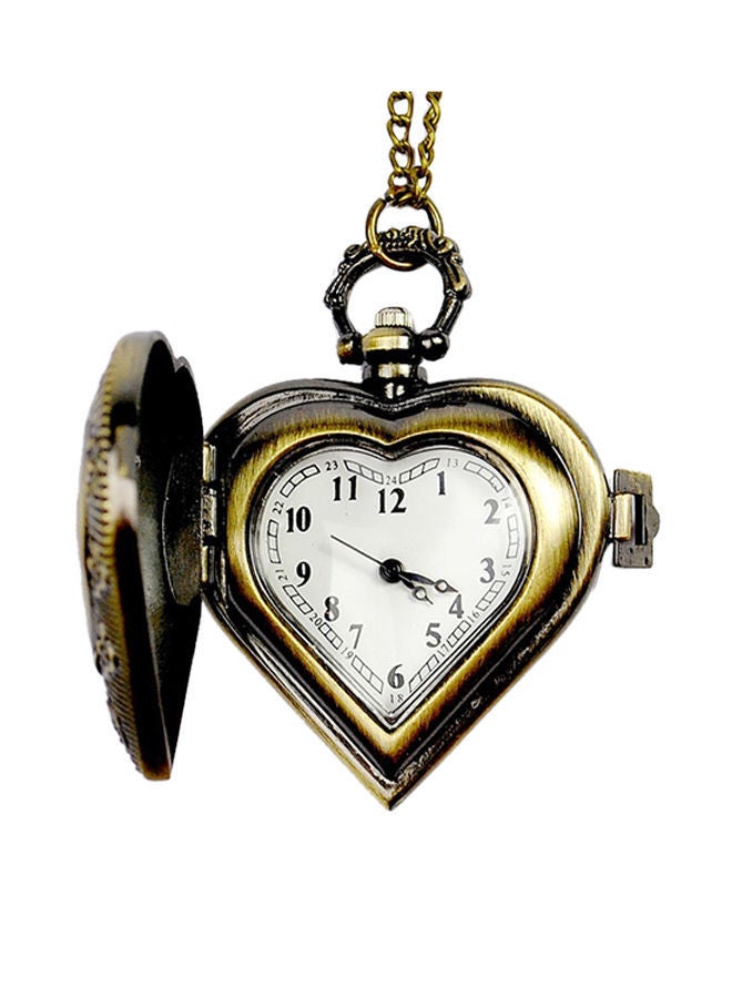 Heart Shaped Hollow Alloy Analog Pocket Watch 6094