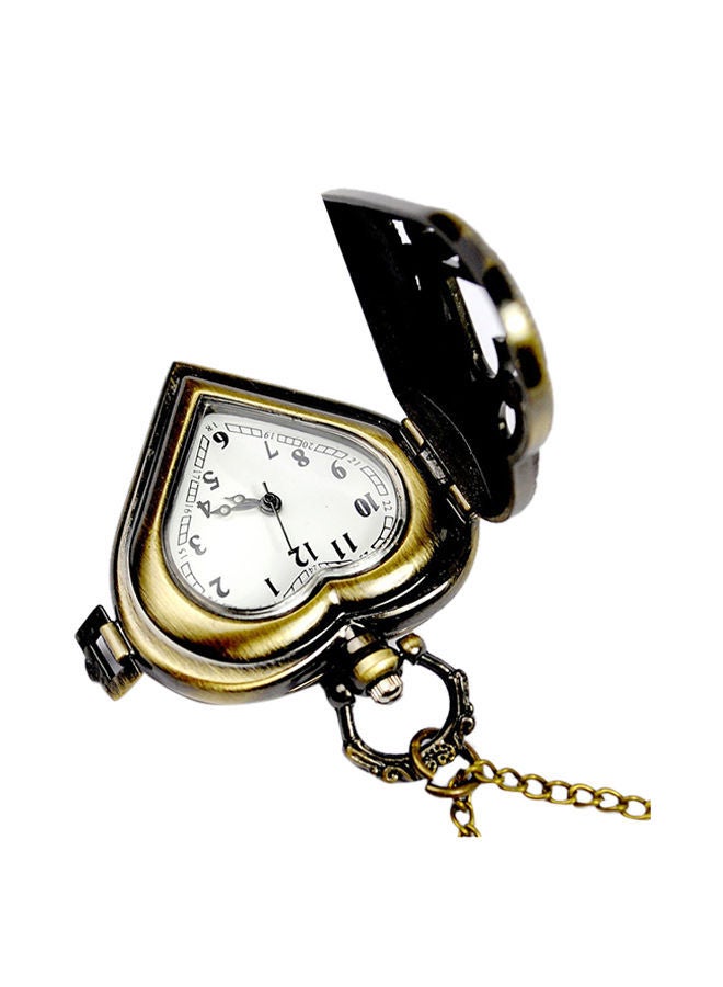 Heart Shaped Hollow Alloy Analog Pocket Watch 6094