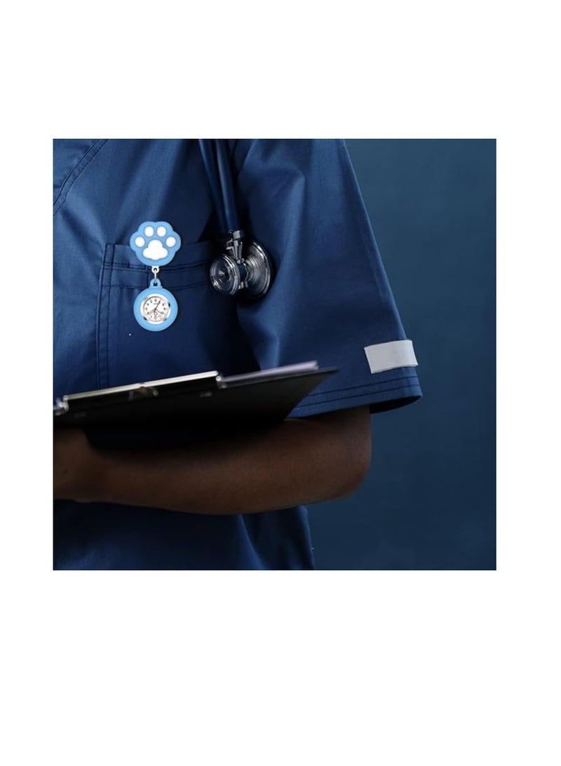 Nurse Watch Retractable for Nurses Doctors 4 Pack Clip-on Hanging Lapel Nurse Watch Silicone Cover Brooch Fob Pocket Watch Badge Reel Digital Watch