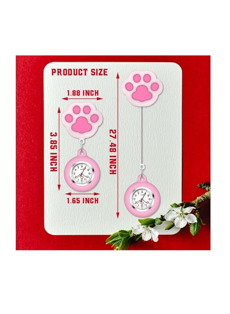 Nurse Watch Retractable for Nurses Doctors 4 Pack Clip-on Hanging Lapel Nurse Watch Silicone Cover Brooch Fob Pocket Watch Badge Reel Digital Watch
