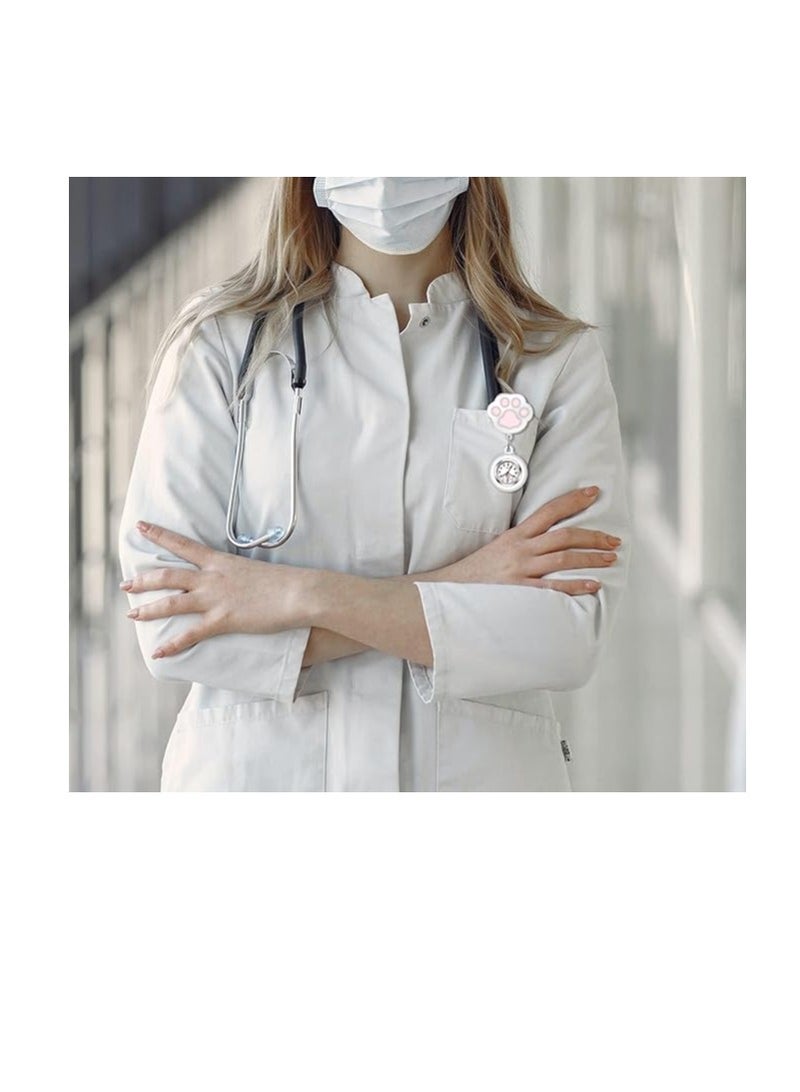Nurse Watch Retractable for Nurses Doctors 4 Pack Clip-on Hanging Lapel Nurse Watch Silicone Cover Brooch Fob Pocket Watch Badge Reel Digital Watch