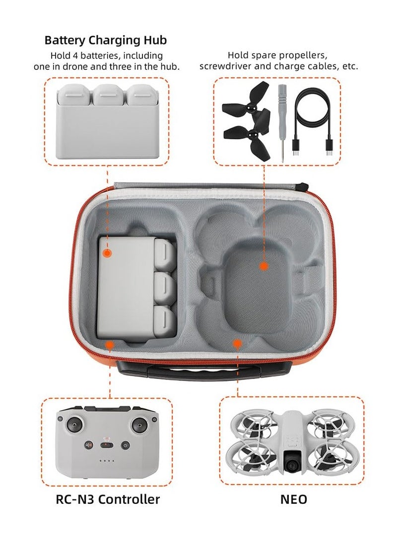 Carrying Case For DJI NEO Porable Travel Storage Bag for DJI NEO Drone Aceessories (for DJI NEO Fly More Combo -Black)