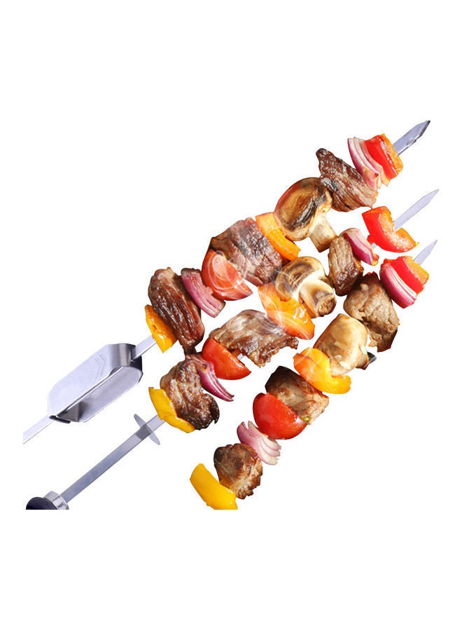 Barbecue Skewer Grilling Kabob Reusable Metal Silver 45*2.5*8cm