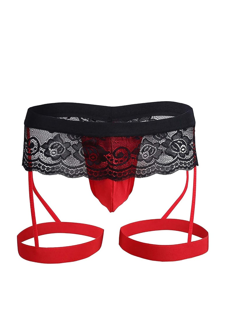 Thong Underwear, Men's Lace Thong Bikini Pouch Boxers Briefs Underwear Underpants