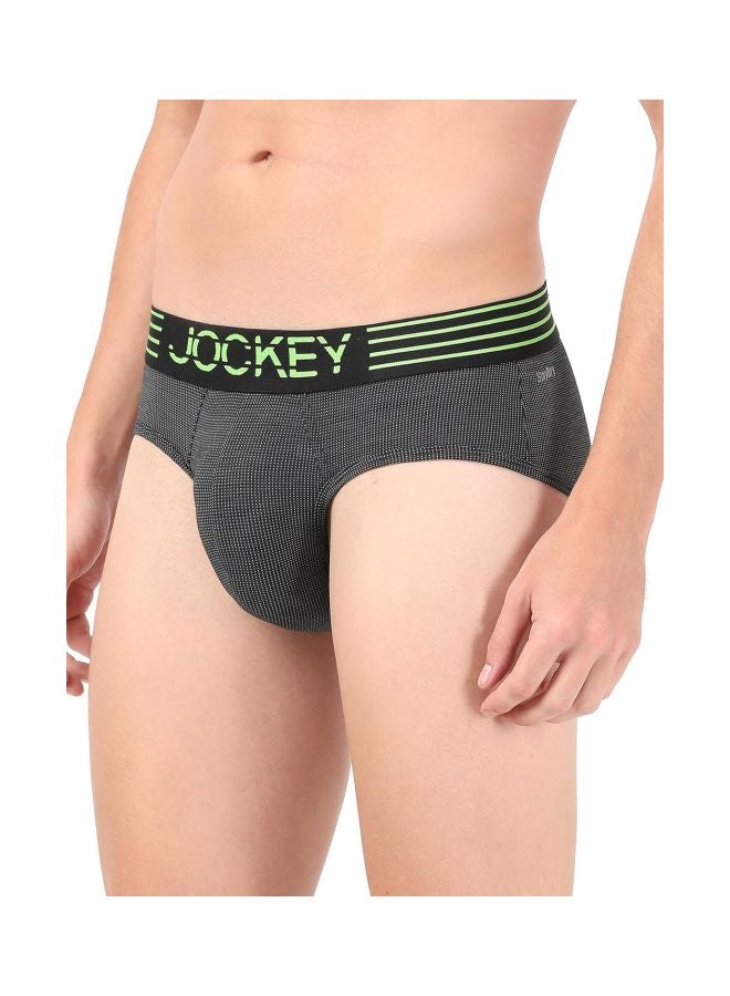 Jockey Men Microfiber Breathable Mesh Nylon Briefs with Enhanced Cooling Designed for Workouts and All Day Wear MM04 Black L