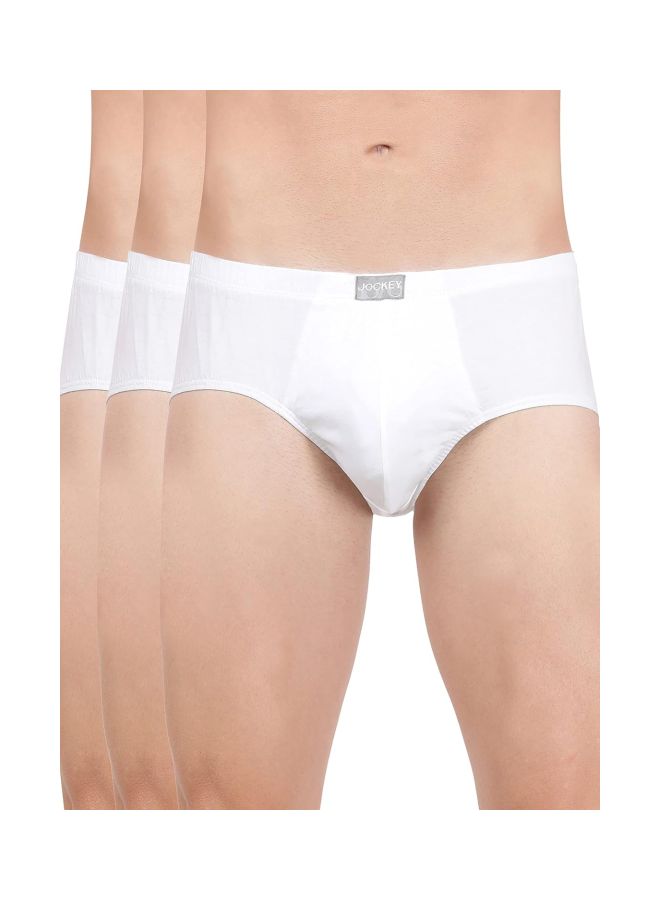 Jockey 8035 Men Super Combed Cotton Solid Poco Brief with Ultra soft Concealed Waistband Pack of 3