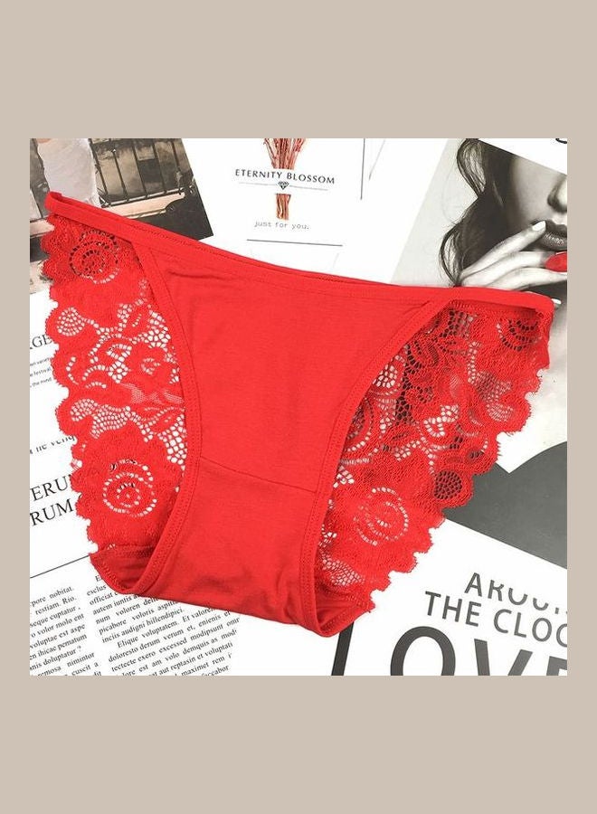 8 Pack Lace Detail Brief Multicolour