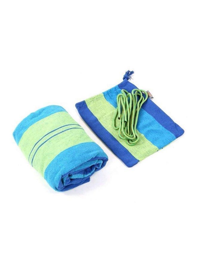 Outdoor Striped Pattern Canvas Hammock Blue/Green 80x280cm