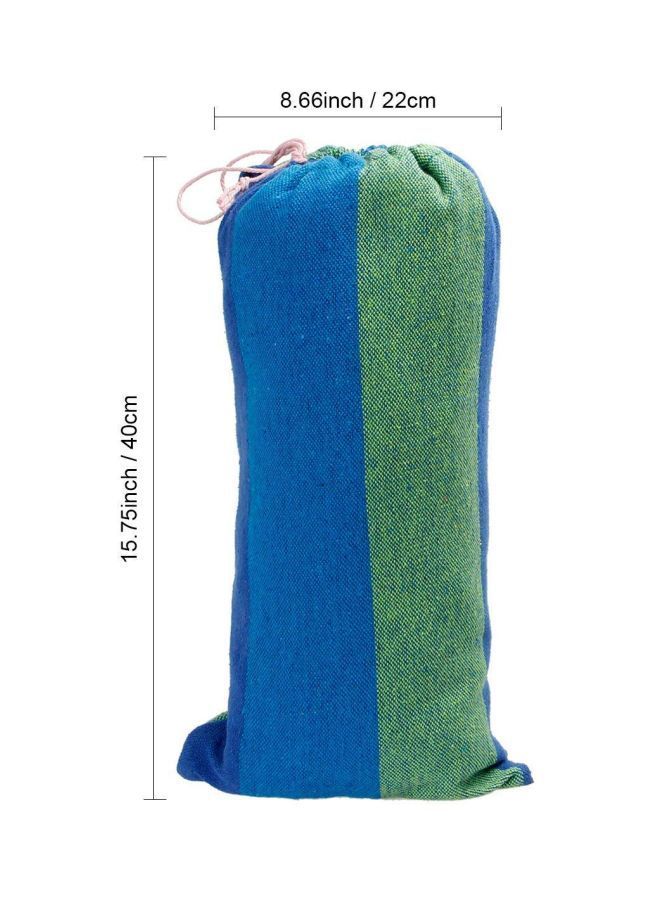Outdoor Striped Pattern Canvas Hammock Blue/Green 80x280cm