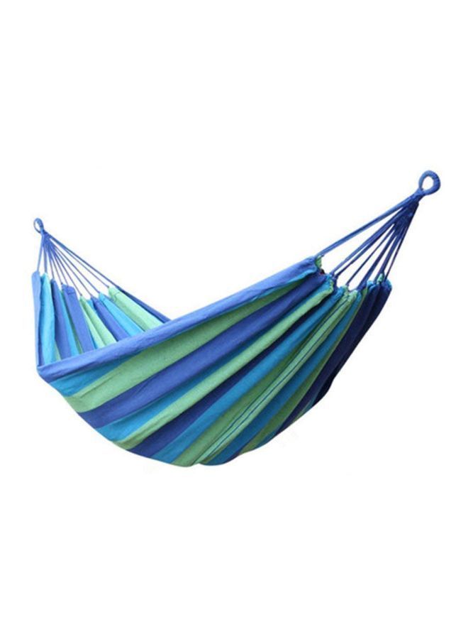 Outdoor Striped Pattern Canvas Hammock Blue/Green 80x280cm