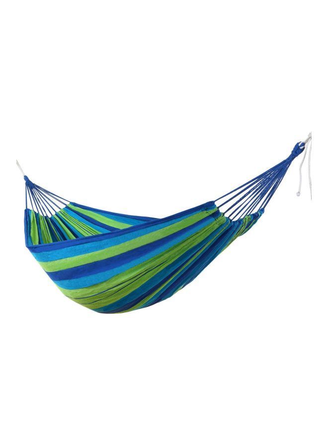Outdoor Striped Pattern Canvas Hammock Blue/Green 80x280cm