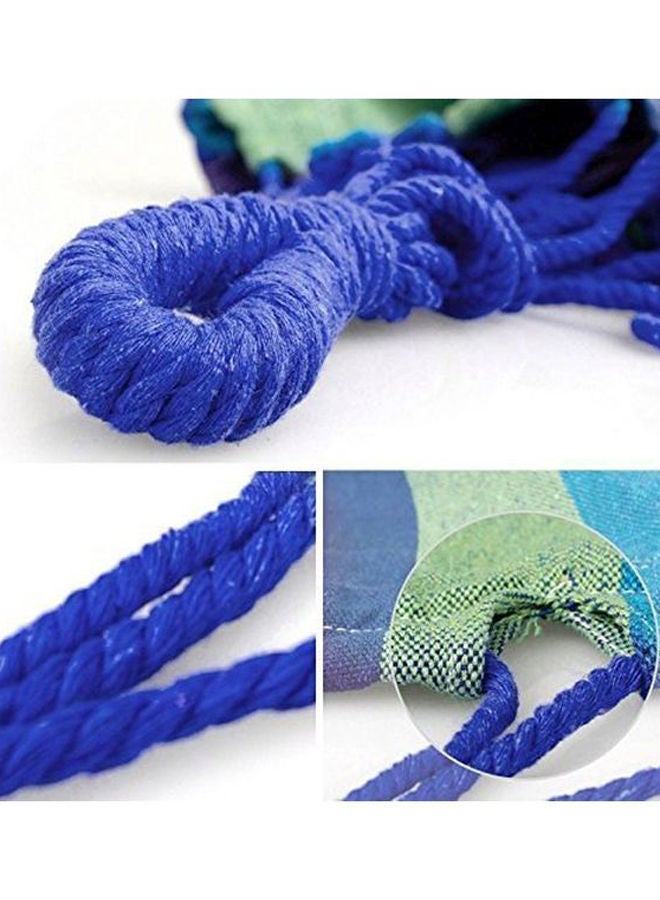 Outdoor Striped Pattern Canvas Hammock Blue/Green 80x280cm