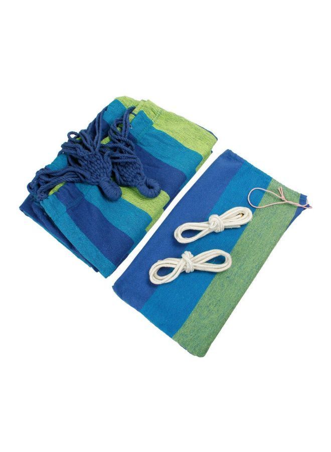 Outdoor Striped Pattern Canvas Hammock Blue/Green 80x280cm