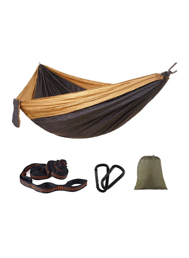 Double Swing Parachute Cloth Hammock Brown
