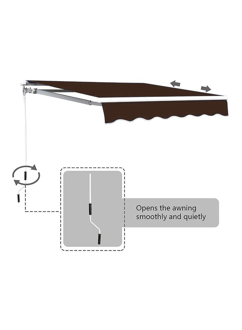 Yatai Outdoor Sun Shade Canopy Shelter Foldable Awning with Manual Crank Handle