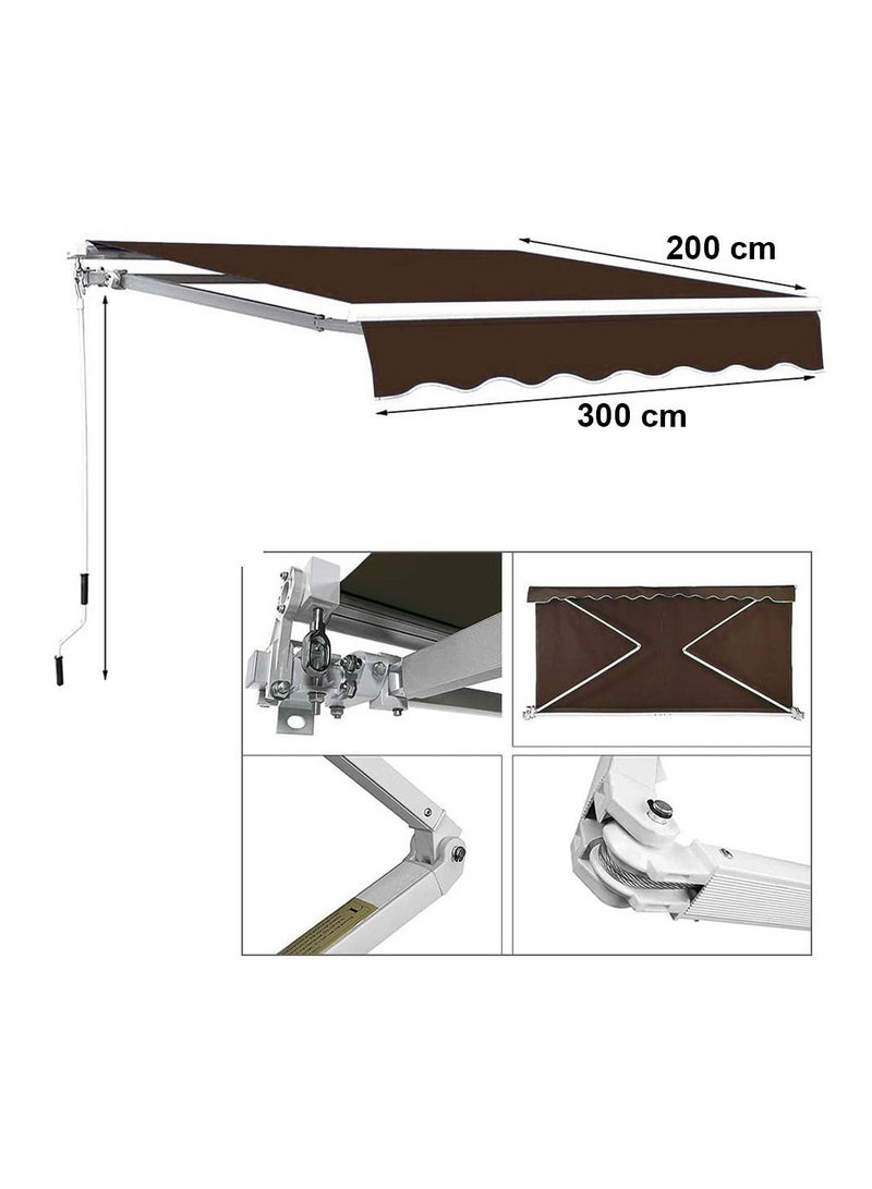 Yatai Outdoor Sun Shade Canopy Shelter Foldable Awning with Manual Crank Handle