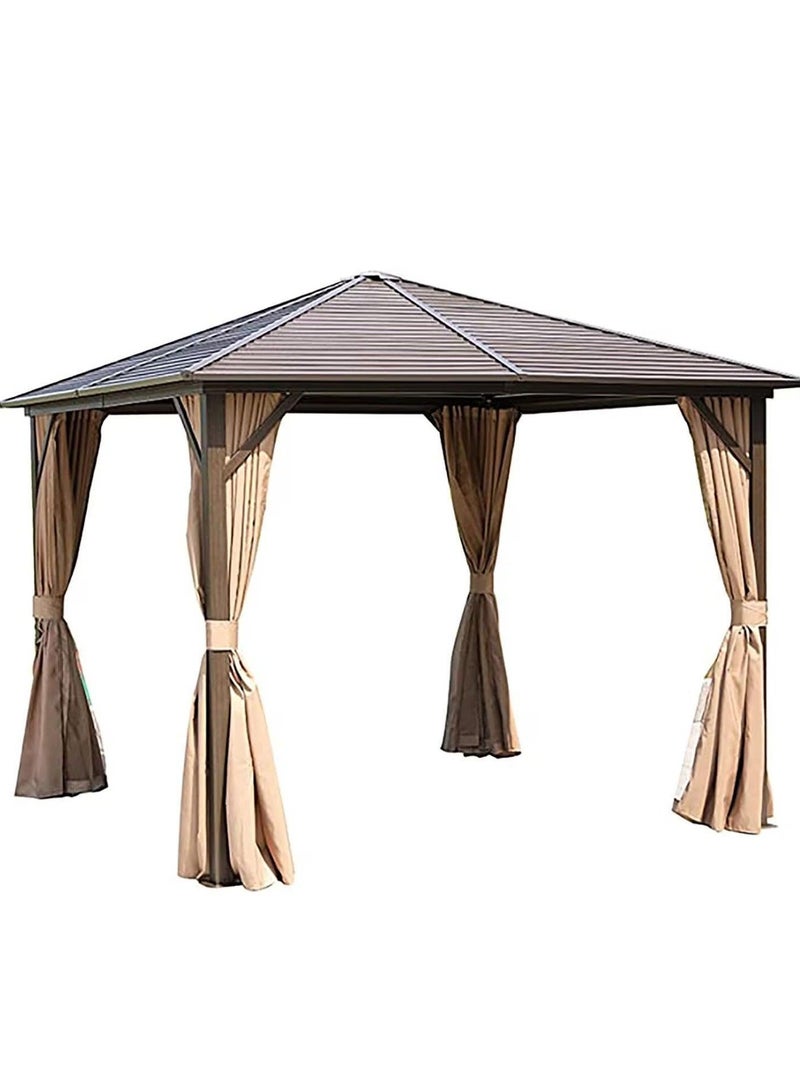 Wooden Twist Halcyon Tranquil Aluminum Outdoor Pergola Gazebo for Cozy Gatherings