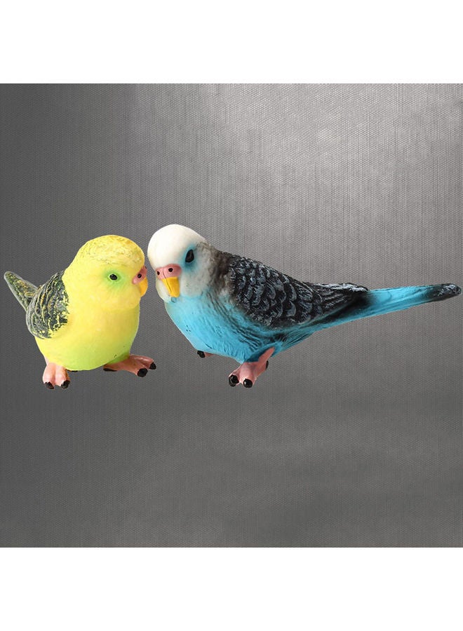 2-Piece Decorative Garden Artificial Parrot Yellow/Blue