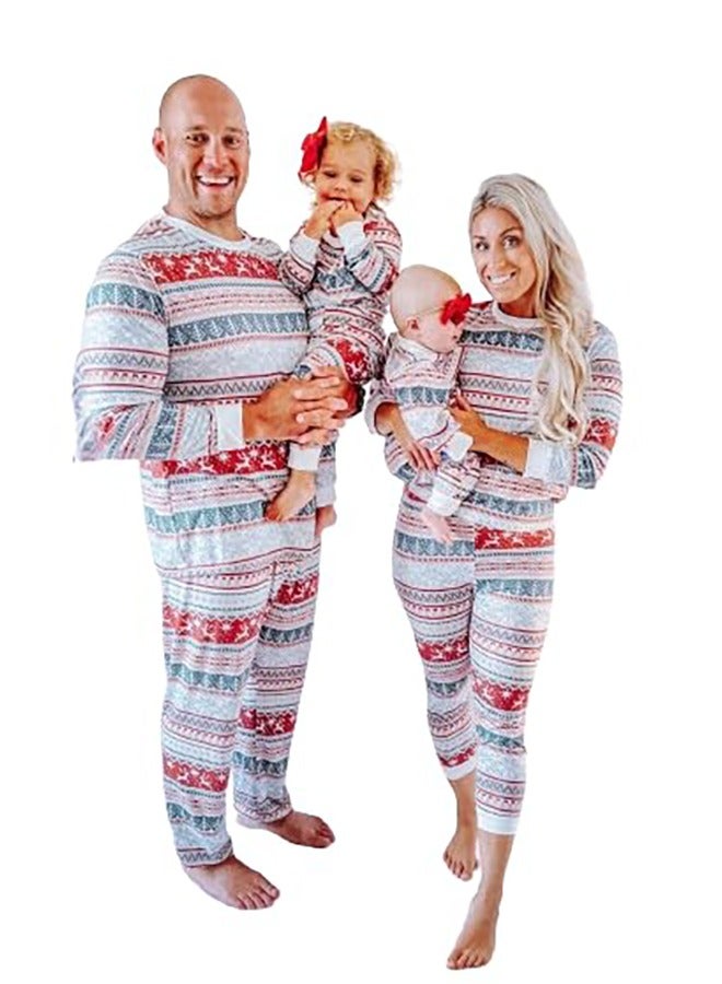 Kids Family Matching Pajamas Matching Outfits Soft Long Sleeve Festive Pajama Sets for Women Men Couples and Kids Family Set (Women)