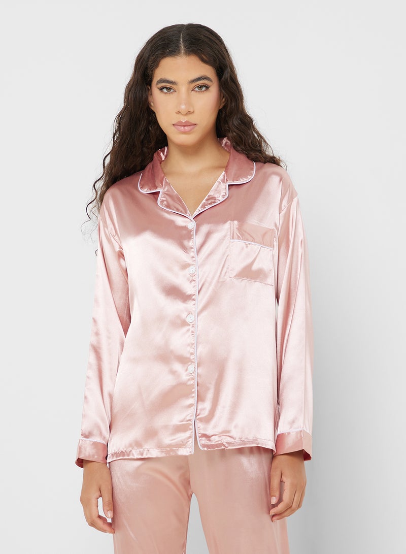 Satin Shirt & Pyjama Set