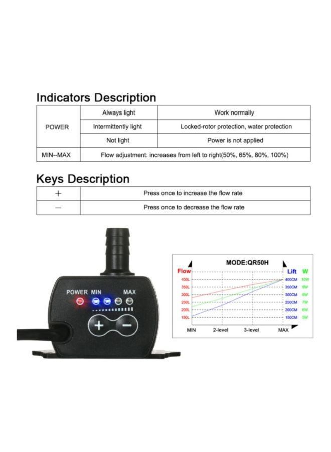 Brushless Water Pump Black 5.95 x4.9x4.2cm