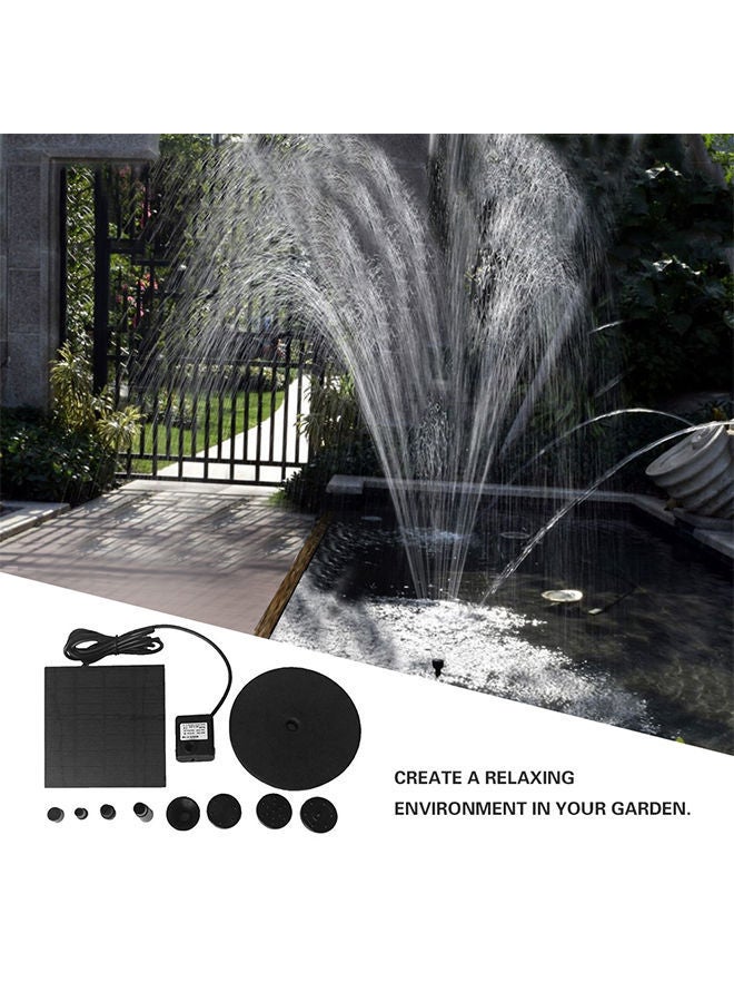 11-Piece Solar Powered Water Pump Kit Black