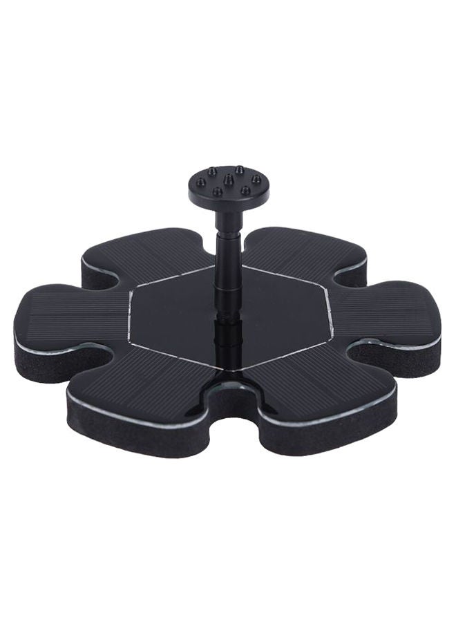 Multilateral Flower Shape Solar Panel Water Fountain Black