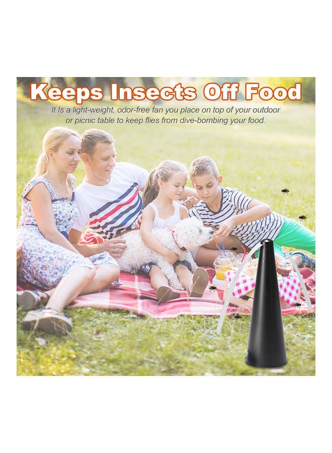 Fly Repellent Fan Pest Control Keeps Insects/Mosquito/Fly/Bug Away from Your Food Black