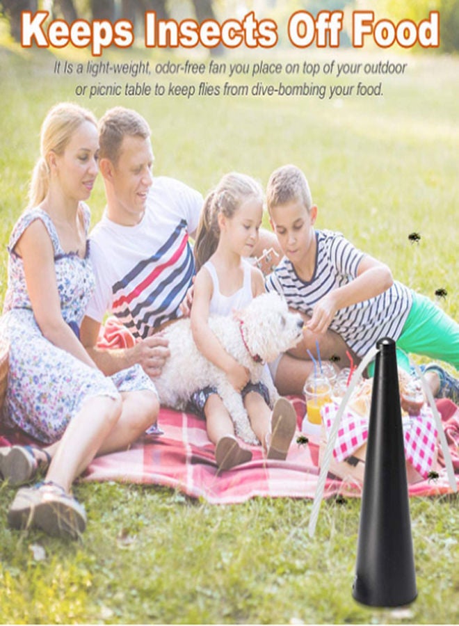 Fly Repellent Fan Pest Control Keeps Insects/Mosquito/Fly/Bug Away from Your Food Black