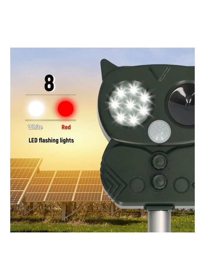 Solar Powered Ultrasonic Animal And Bird Repeller Multicolour 15x13.5x9.5cm