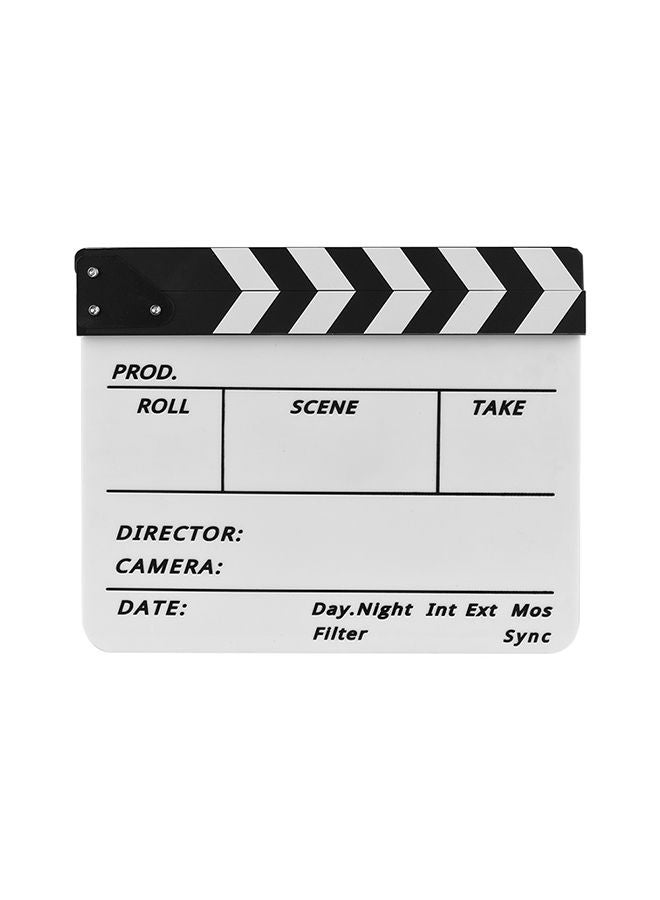 Cut Action Scene Clapper Board Slate With Marker Pen Eraser White/Black