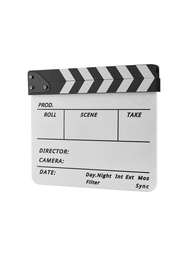 Cut Action Scene Clapper Board Slate With Marker Pen Eraser White/Black