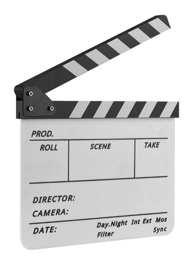 Tv Cut Action Scene Clapper Board Slate With Marker Pen Black/White